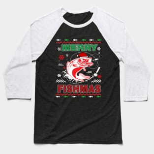 Merry Fishmas T-Shirt Christmas Baseball T-Shirt